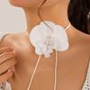 Elegant Floral Charm Jewelry 3D Flower Pendant Necklace/Earrings/Brooch for Girl Women Wedding Party Embellishment