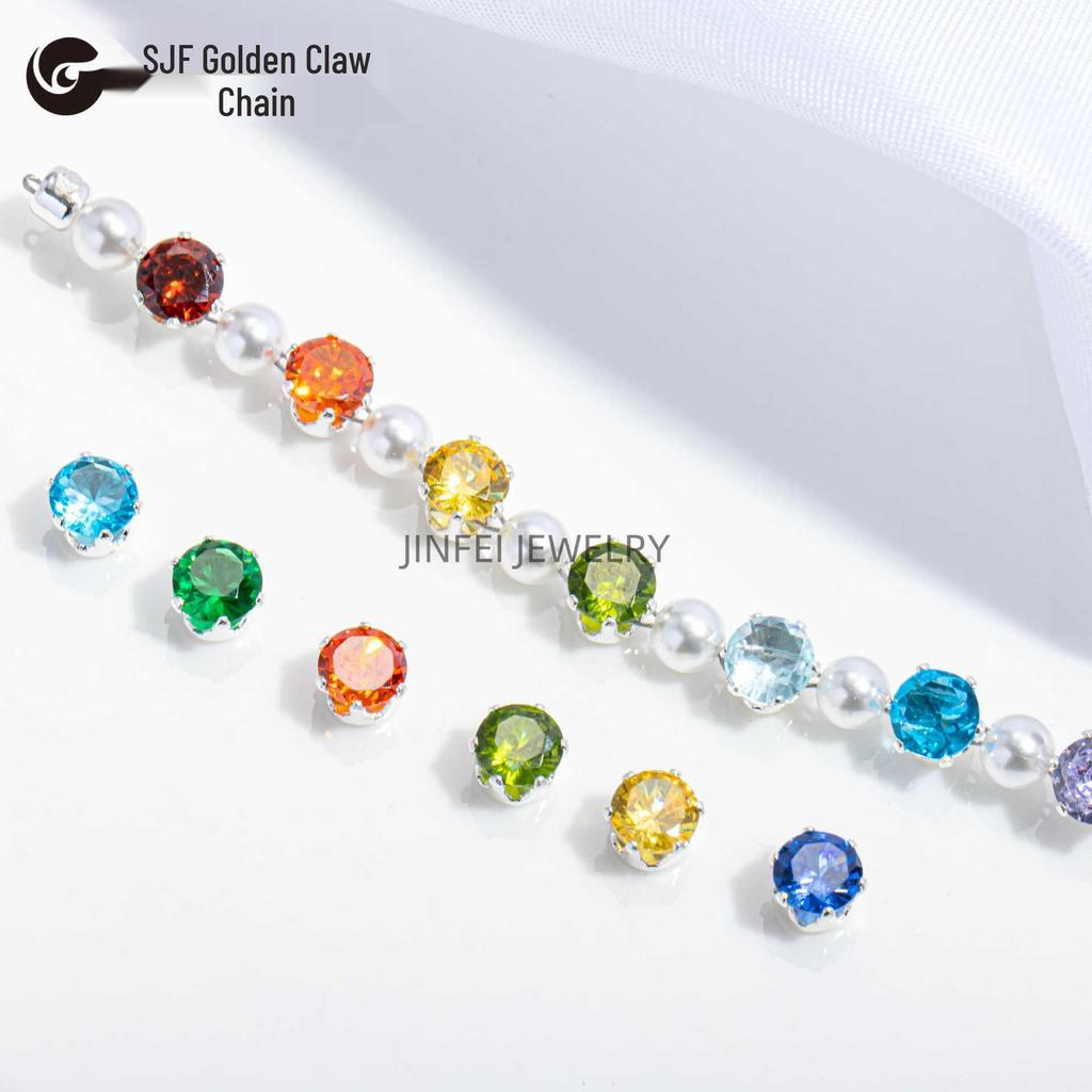 Round Claw Zircon Crystal DIY Jewelry Accessories for Bracelets, Necklaces, Wedding Dresses, and Dance Costumes