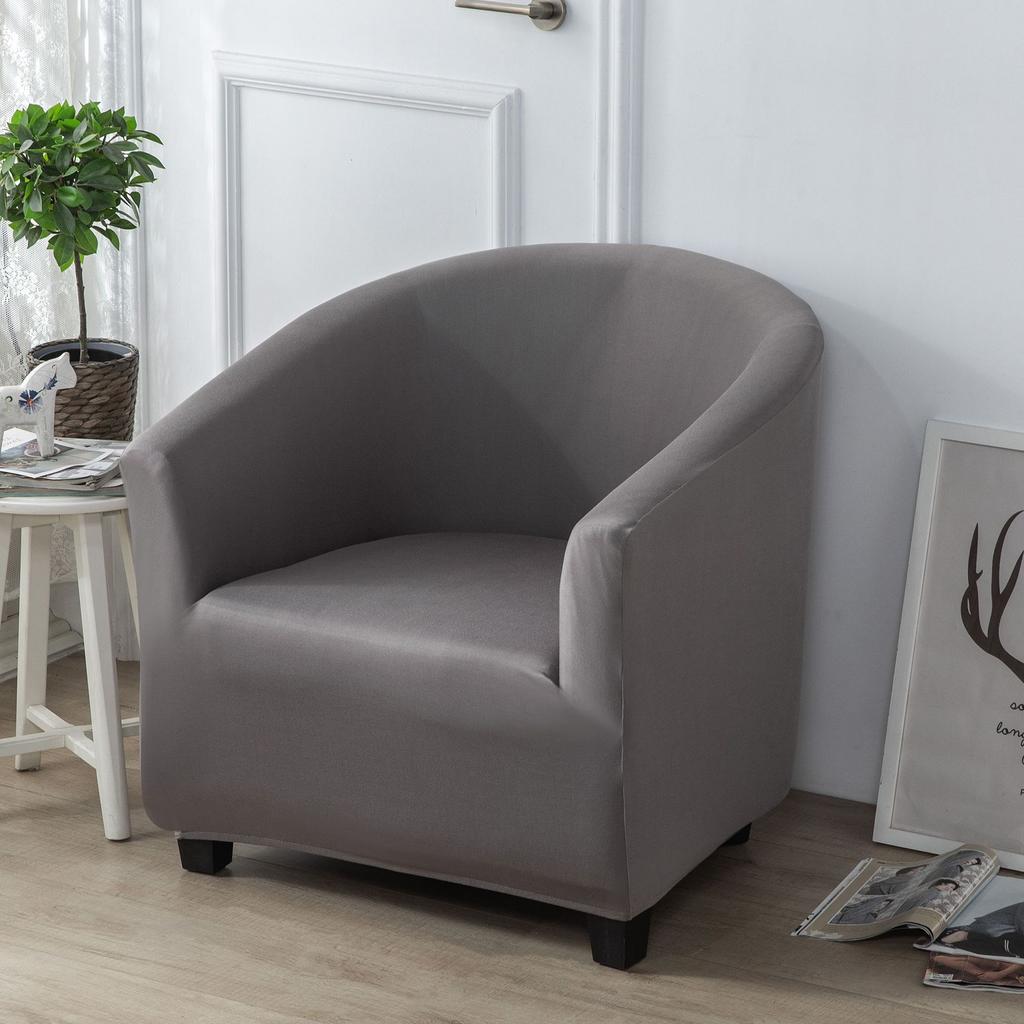 Solid Color Thickened Silver Fox Velvet Sofa Cover Milk Silk Semi-circular Arc Sofa Chair Cover Internet Cafe Single Sofa Cover