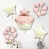 5pcs Cake Bear Stars Daisies Foil Balloon Set Birthday Party Decorations Weddings Graduation Celebrations Photo Props Backdrop