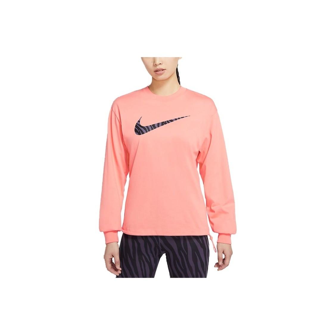 Nike Zebra Print Crewneck Long Sleeve Sweatshirt for Women in Pink S