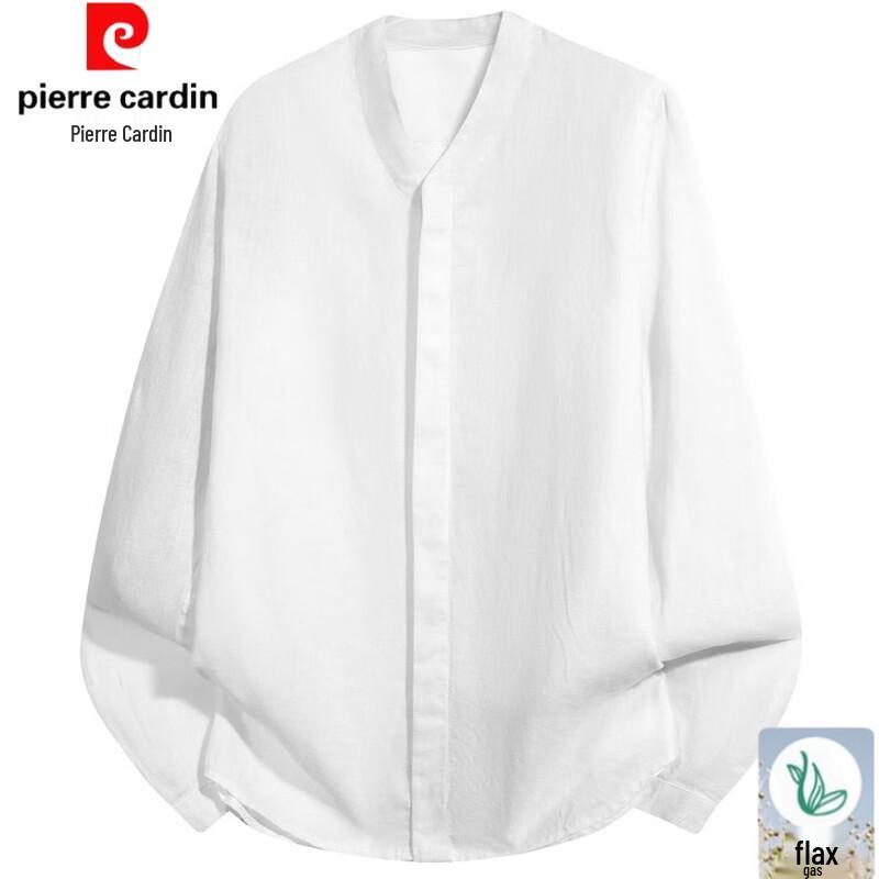 Pierre Cardin Men s 100% Linen V-Neck Chinese Style Shirt S