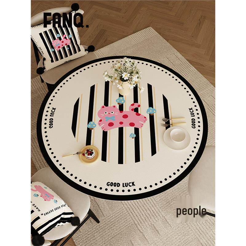 

Cartoon Cat PVC Table Mat: Waterproof, Dirt-Resistant, Heat-Insulated Desk Pad with Simple Leather Finish 50x50cm