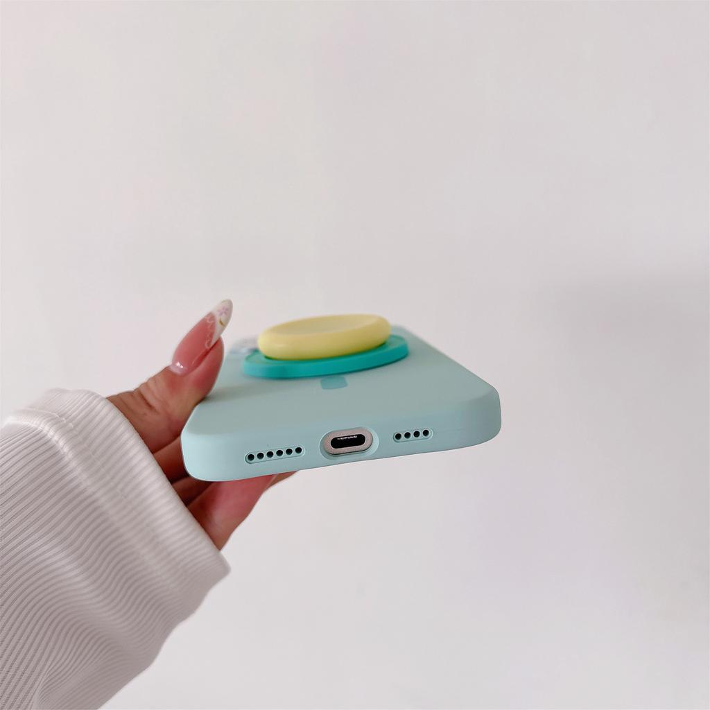 Cute Folding Bracket Kickstand Candy Color Summer Phone Case for iPhone 12 13 14 15 16 Pro Max Wireless Charging Magnetic Cover