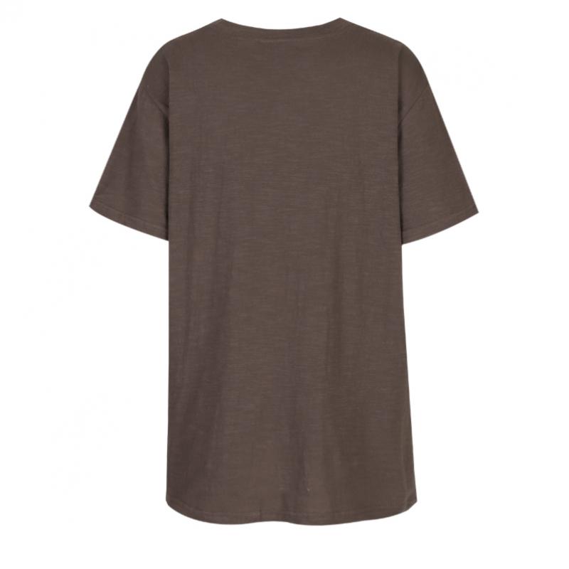 Shop Women Basic Round Neck ShorT Sleeve T shirT Brown Dai Wsh 0913