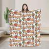 Warm Flannel Blanket with Cute Capybara Christmas Pattern Decorative Bedding Throw for Sofa Bed Outdoor Use