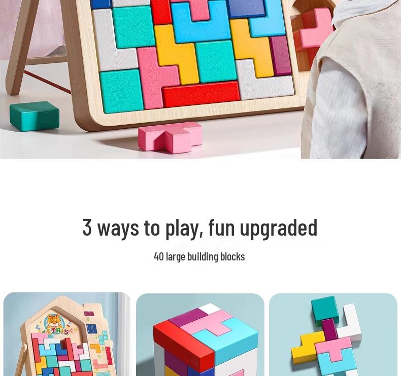 Tetris Building Blocks Puzzle: Educational Brain Training Toy for Kids Ages 3-6