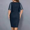 Women's Casual Loose Fit V-Neck Sleeveless Shawl Collar Bodycon Plus Size Dress