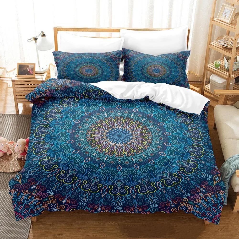 Dreamcatcher Bed Cover Set Luxury For King Size Print Bohemian Style Purple Pink Butterfly Feather Comforter Bedding Set Mandala