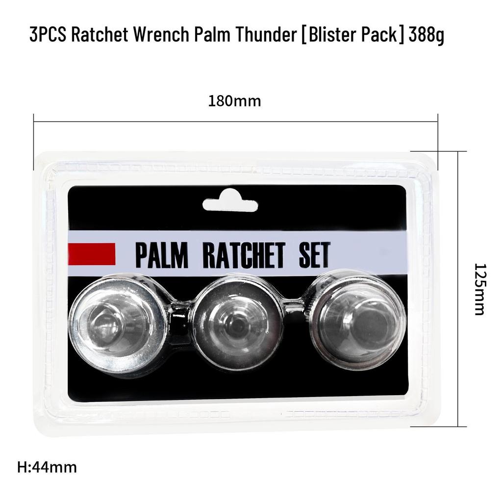 Palm Thunder 3-Piece Mini Ratchet Finger Wrench Set (1/2", 3/8", 1/4")