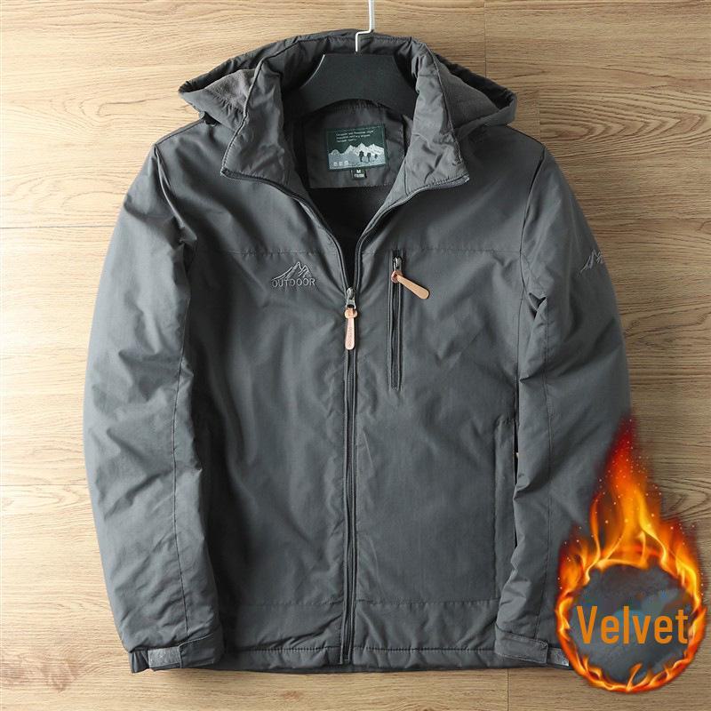 2025 Men's Spring Tactical Jacket with Detachable Hood - Versatile Outdoor Mid-Length Design