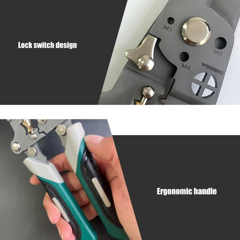 Folding Wire Stripper Crimper Tool with Cutting Function Portable Design Cable Stripper Crimper With Folding Handle