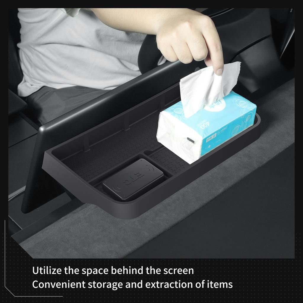 for Tesla Model Y Juniper/Launch 2025 Car Dashboard Storage Box  Interior Accessories Central Control Screen Rear Storage Tray