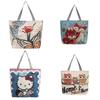 Canvas Butterfly Elephant Cat Tote Bag For Women With Sewn Details For Daily Use