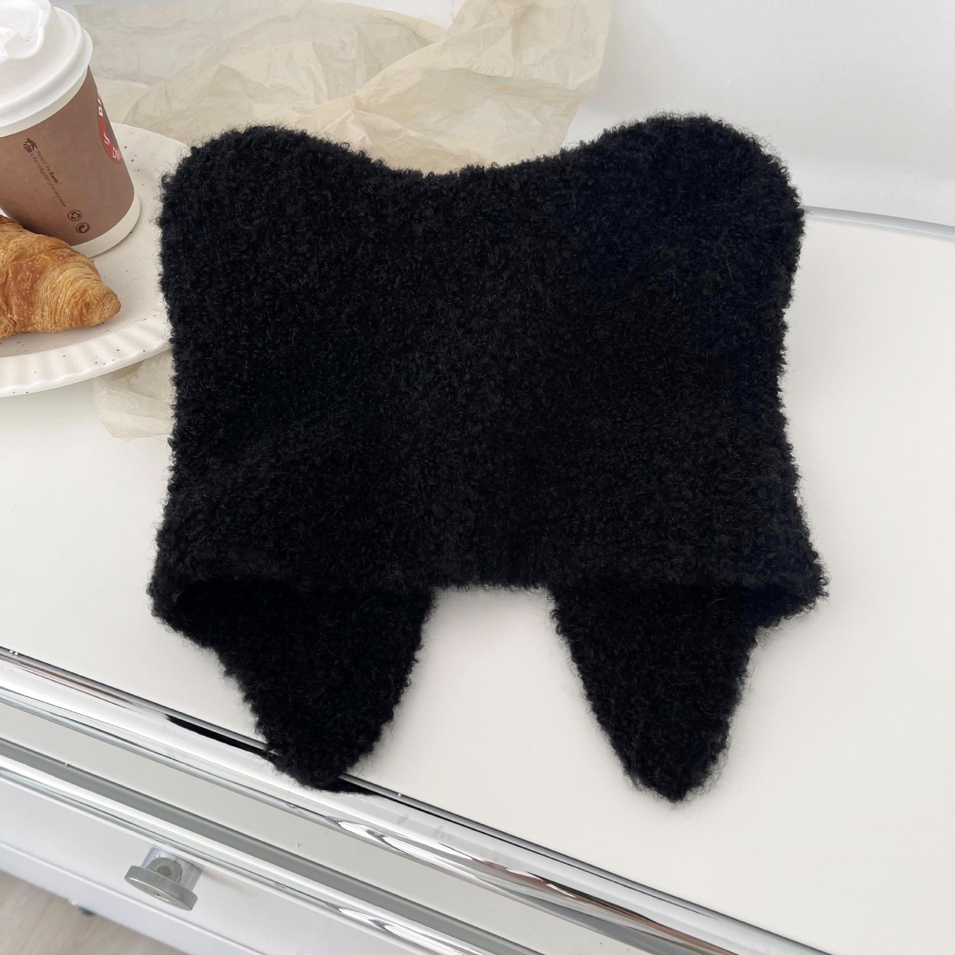 

Grizzly Bear Pear Ear Plush Hat Winter Girls Cute Warm Japanese Ear Protective Knitted Beanie [54-60cm]