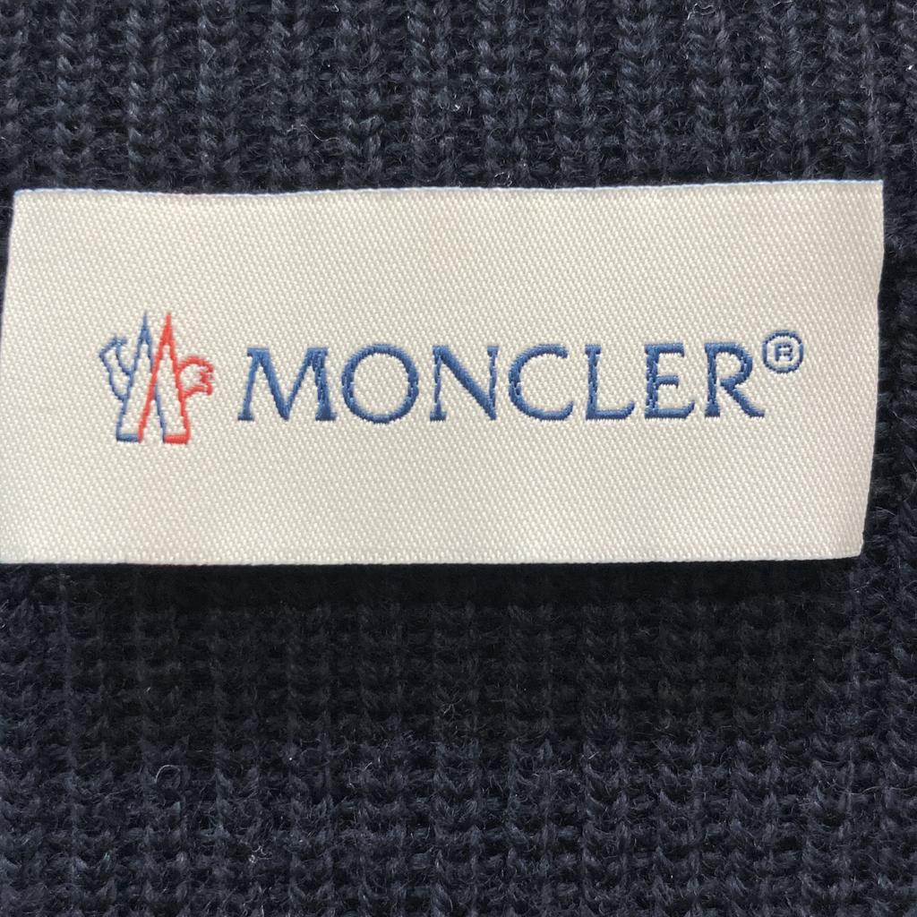 Moncler Excellent Condition 2022 Cardigan Tricot Wool Knit Jacket with Side Logo Jacket M NavyUsed