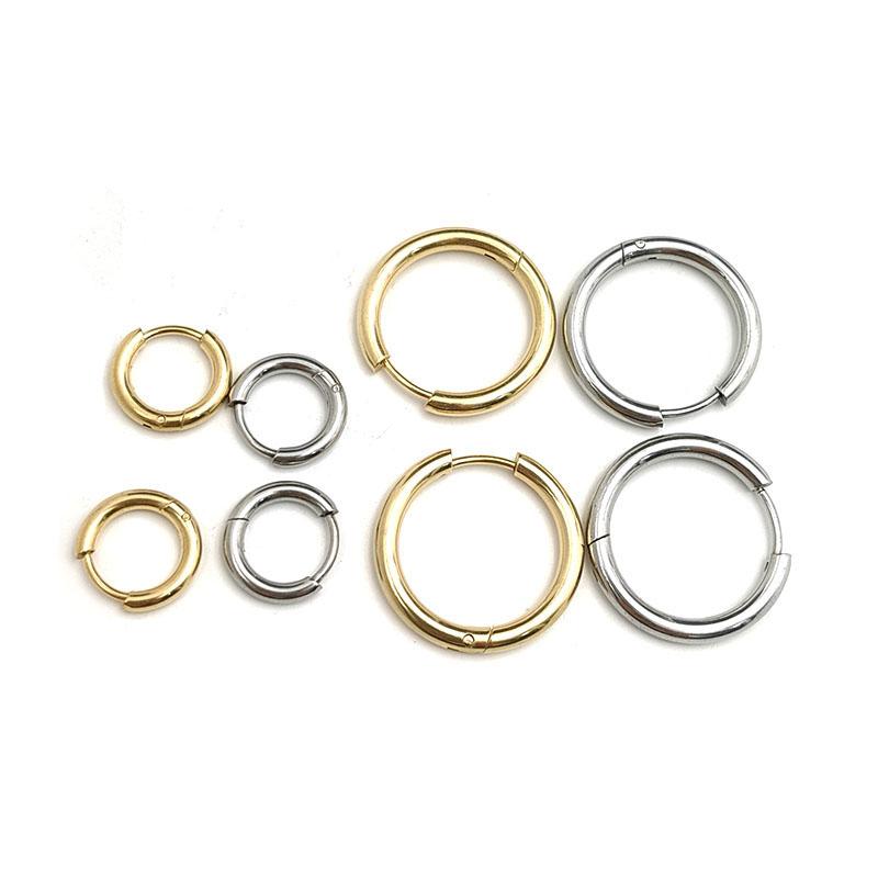 10pcs/Lot Stainless Steel Round Earring Hoop