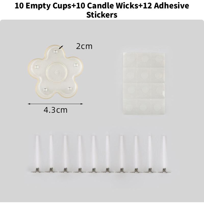 Heart 10pcs Shaped Tea Light Candle Cups Wicks Clear Love Wax Tins Making Jars
