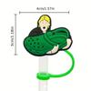 New 8PCS Cartoon Straw Decorations – Sweet Silicone Straw Sleeves, Dust Plugs & Caps for Parties