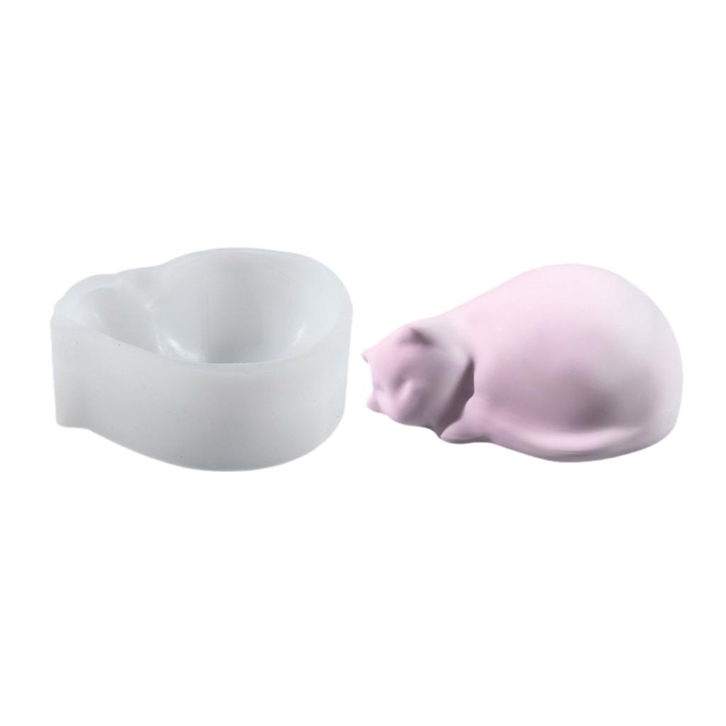 Cats Shape Silicone Pen Holder Molds Desk Pen Stand Molds Sleeping Cats Desk Accessory Crafting Molds Pen Holder Moulds