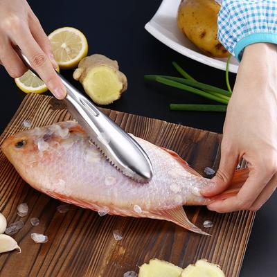 Scale Scraper Stainless Steel Ergonomic Handle Fish Scale Remover Sharp Sawtooth Fish Skin Scaler for Home Kitchen