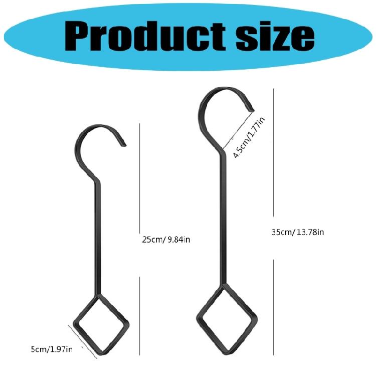 Heavy Iron Hanging Hook 55lb Load Capacity Metal Extension Hook 4pcs for Planter Garments Home Decoration