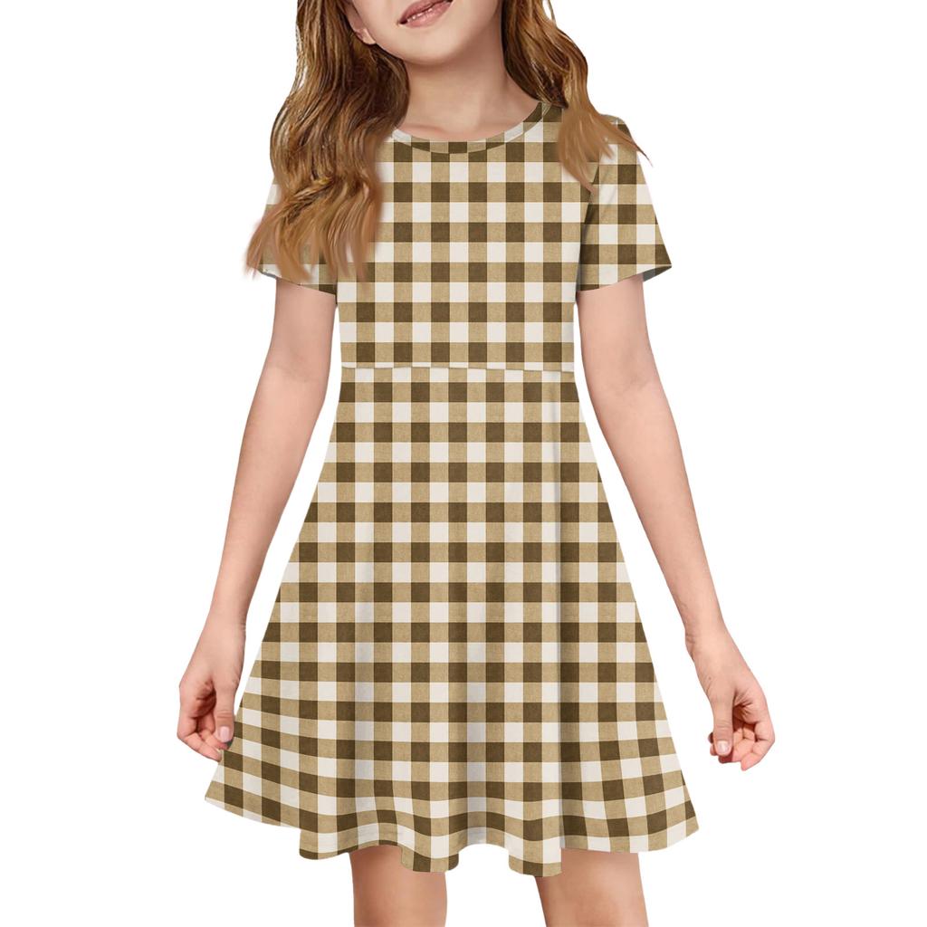 Mädchen Sommerkleid Farbe & Muster Kurzarmkleid Mit Tasche Freizeitkleid Kurze Ärmel Partykleid Ostertag