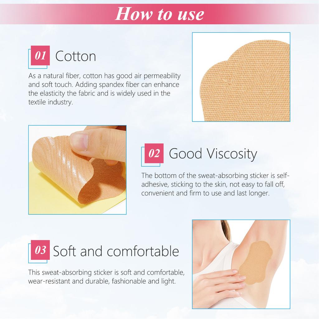 28pcs Deodorant Underarm Sweat Stickers Concealed Breathable Soft Hypoallergenic Armpit Patch