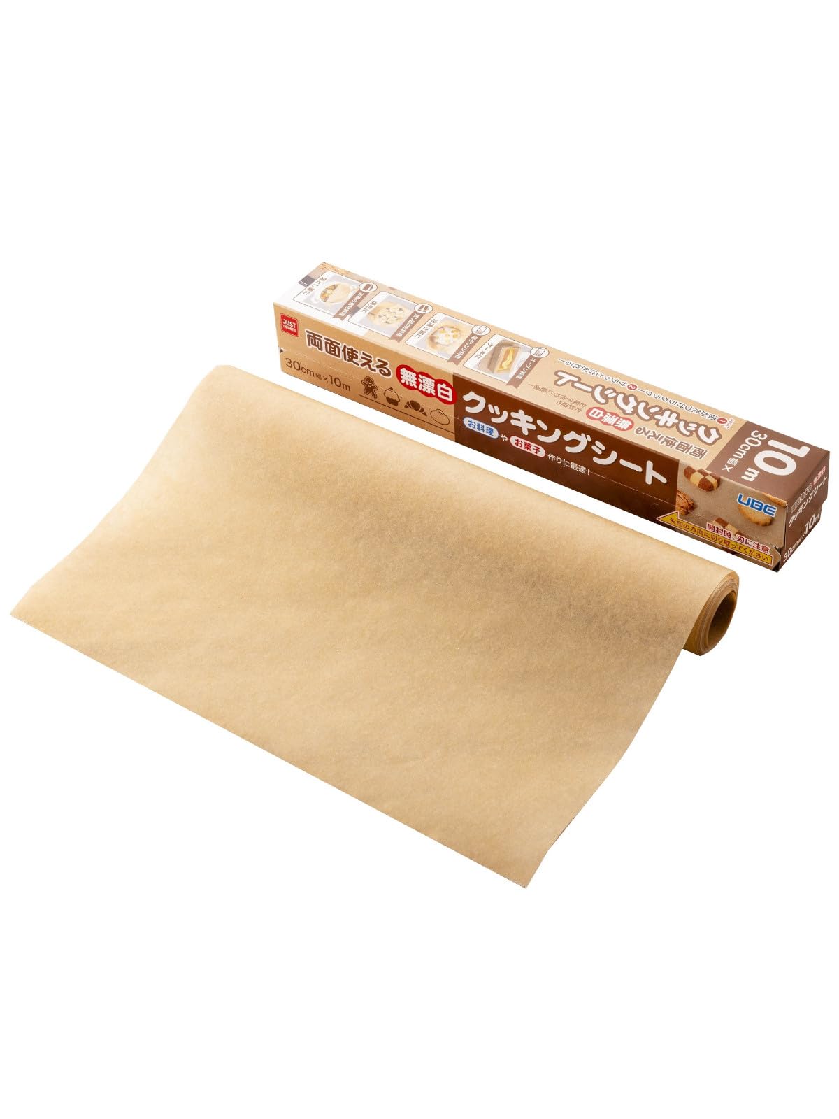 

Ube Film Unbleached Cooking 30cm x 1 Oven and Microwave Silicone Resin Made in JUST COOKING Sheet, 10m, Roll, Safe, Double-Sided, Coated, Japan,