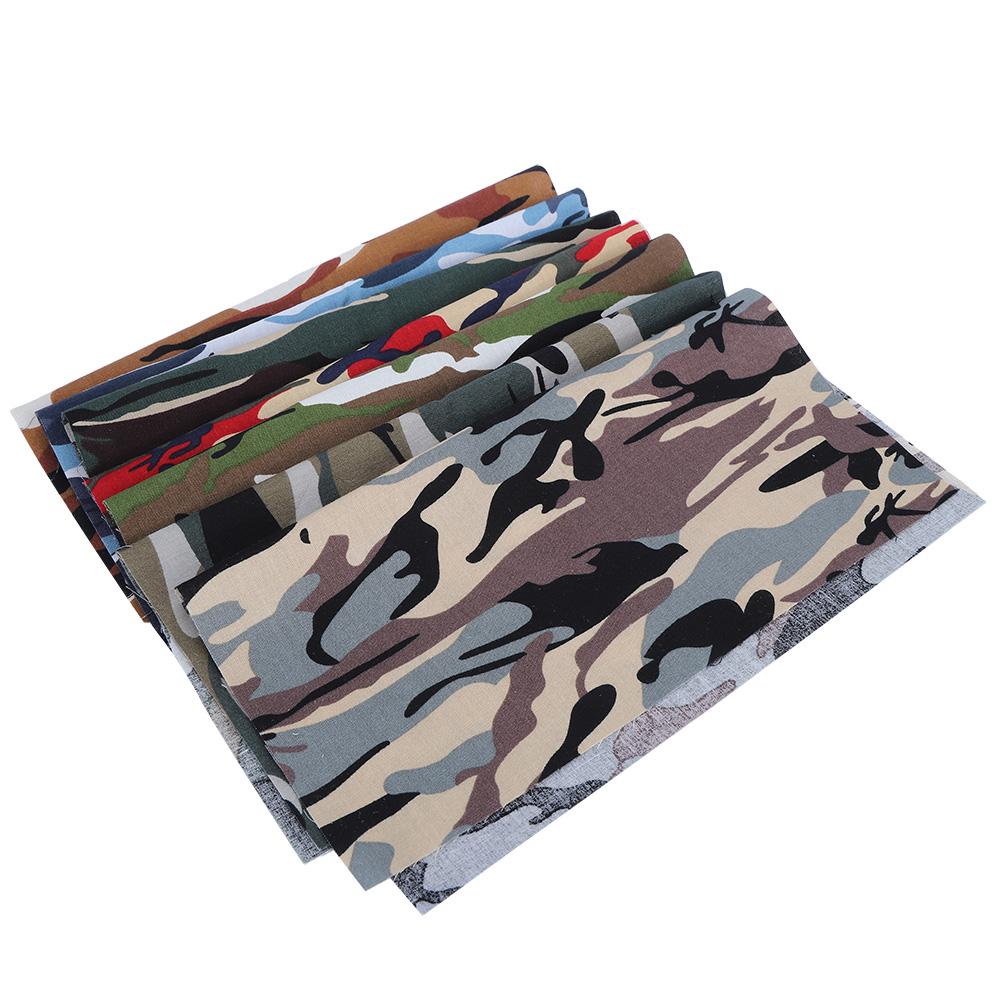 7Pcs 48x48cm Camouflage Print Fabric Cotton Cloth for DIY Craft Sewing Quilting Making Material