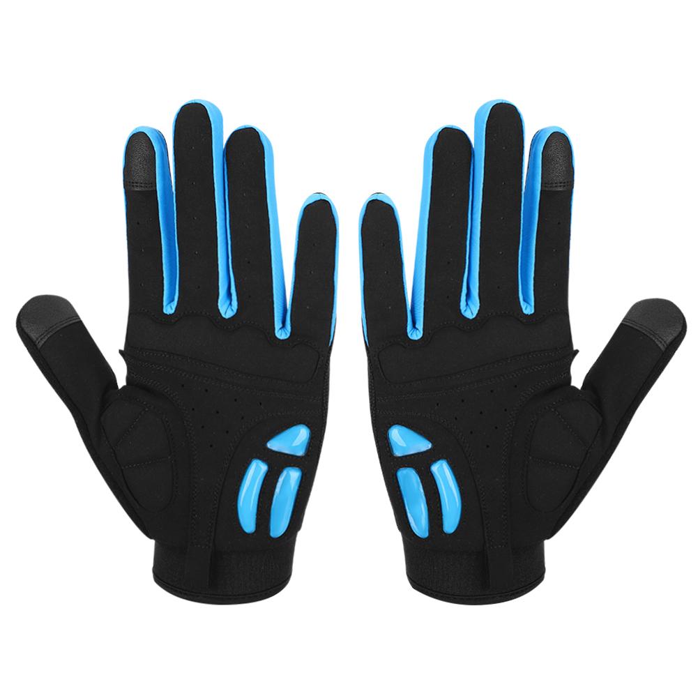 

1 Pair Unisex Sports Gloves Shock Damping Breathable Nylon Gloves for Outdoor CyclingBlack and blue