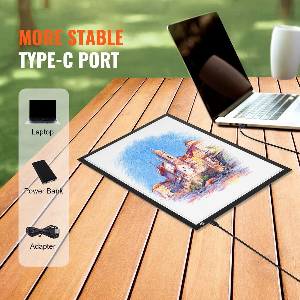 A3 LED Light Board USB Powered Tracing Pad 3 Level Dimmable Brightness