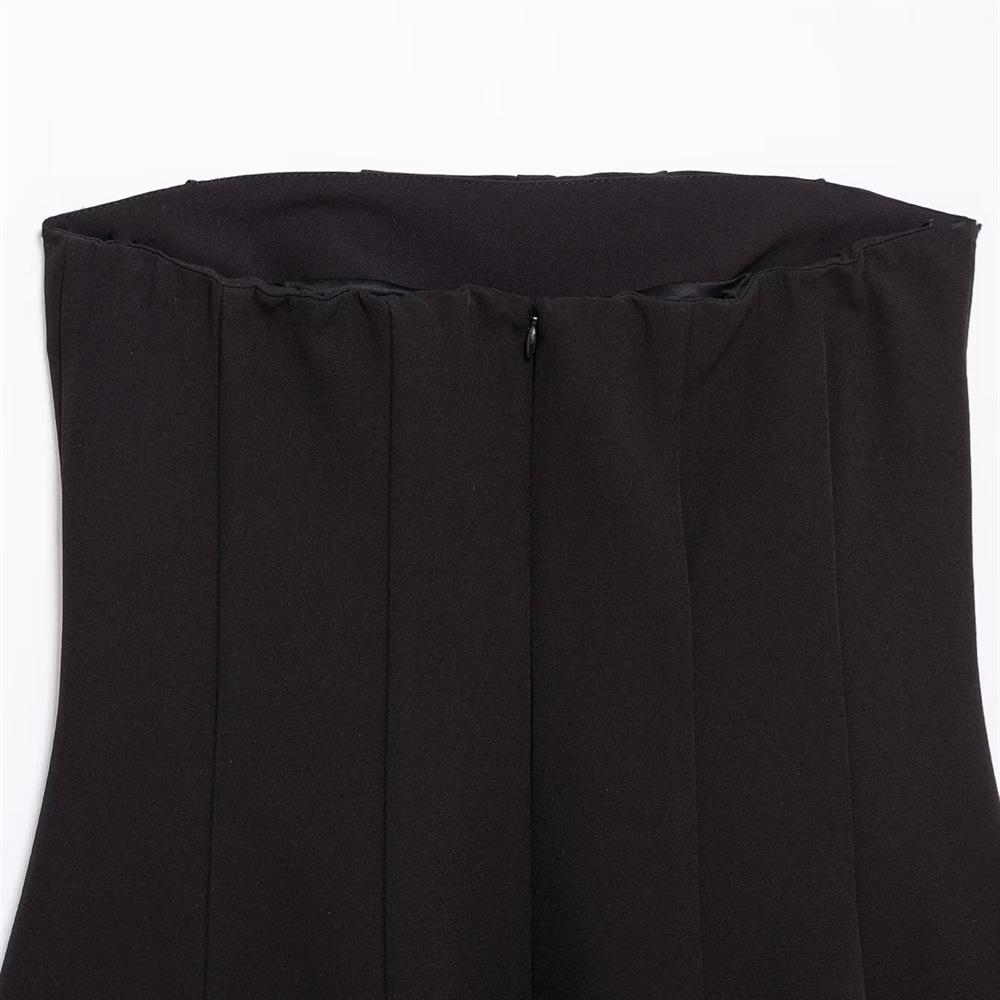 2025 Spring Women's Wave-Style Slim Strapless Dress