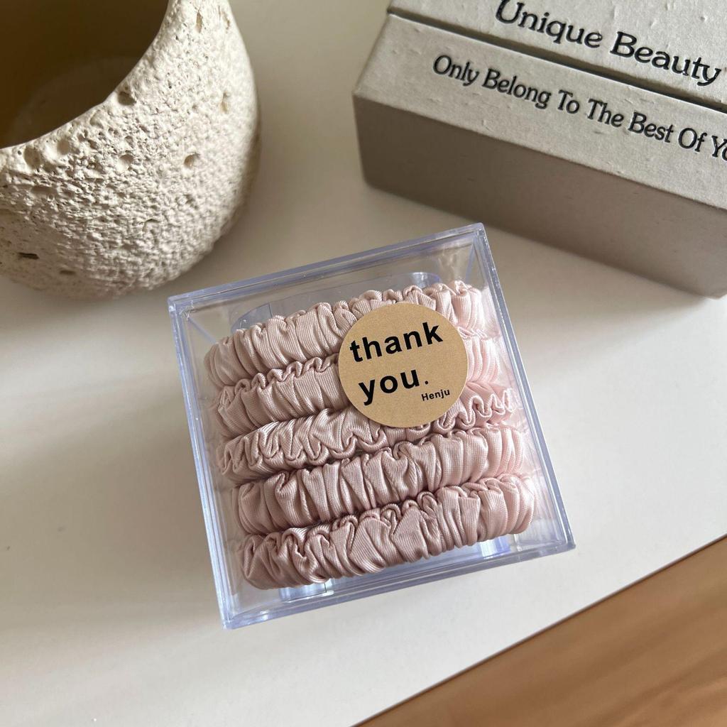 Premium Minimalist Satin Pleated Hair Scrunchie - Elastic, Versatile Hair Tie for Ponytails