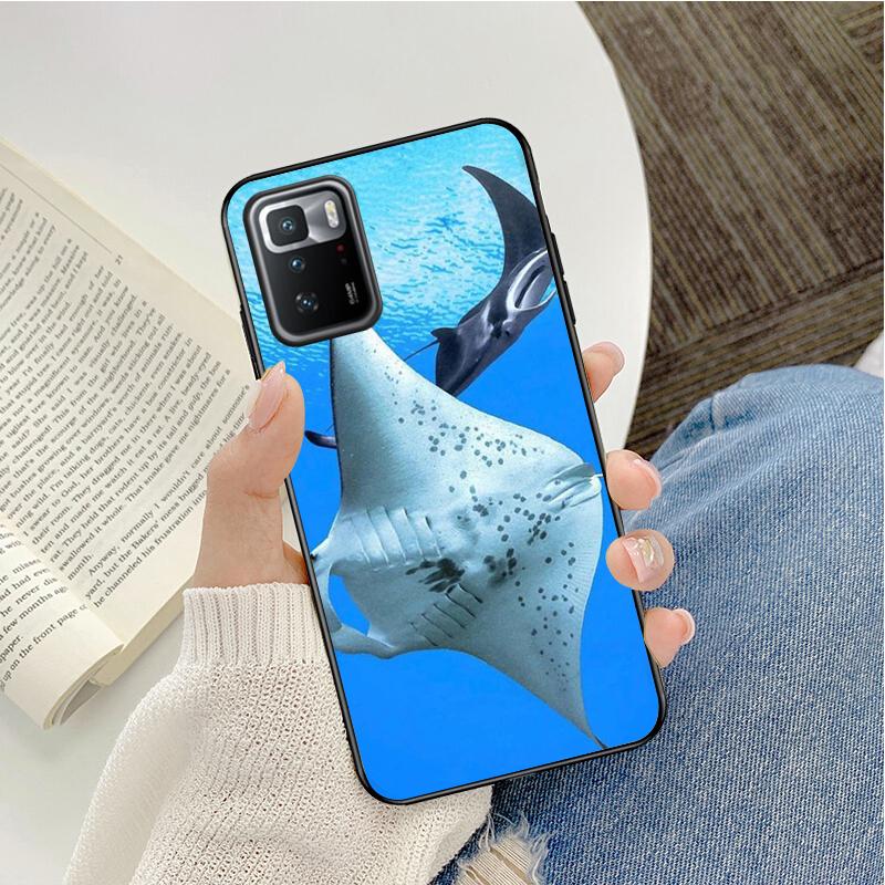 Ocean Animal Manta Ray Phone Case For Xiaomi Redmi Note 11 10 Pro Note 8 Pro 9Pro Note9 9S 10S 9T Redmi 10 9C 9A