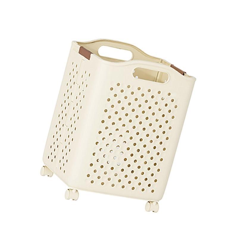 Multiple Sized Laundry Basket With Brakes On Sturdy PP Materials Portable for Space Saving and Easy Transport