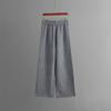 GMXIA Autumn and Winter Style Contrasting Color Round-neck Knitted Sweater Slimming Wide-leg Pants Two-piece Set for Women