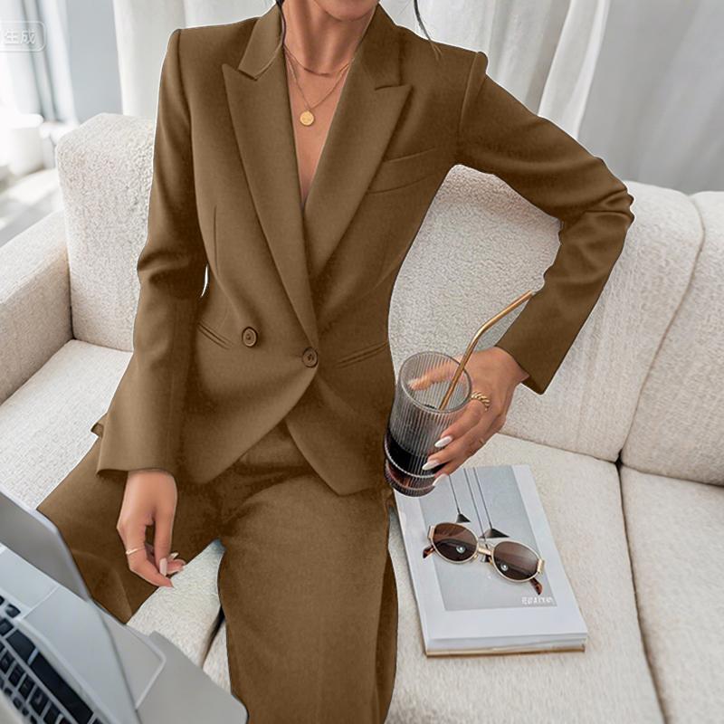 

ZANZEA Женский повседневный кардиган с лацканами и длинными рукавами 3XL коричневый