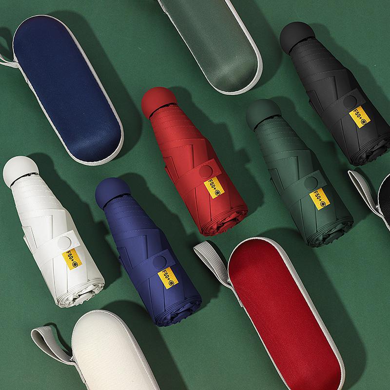 Mini Women's Five-Fold Sun Protection Lightweight Umbrella - Compact Capsule Design