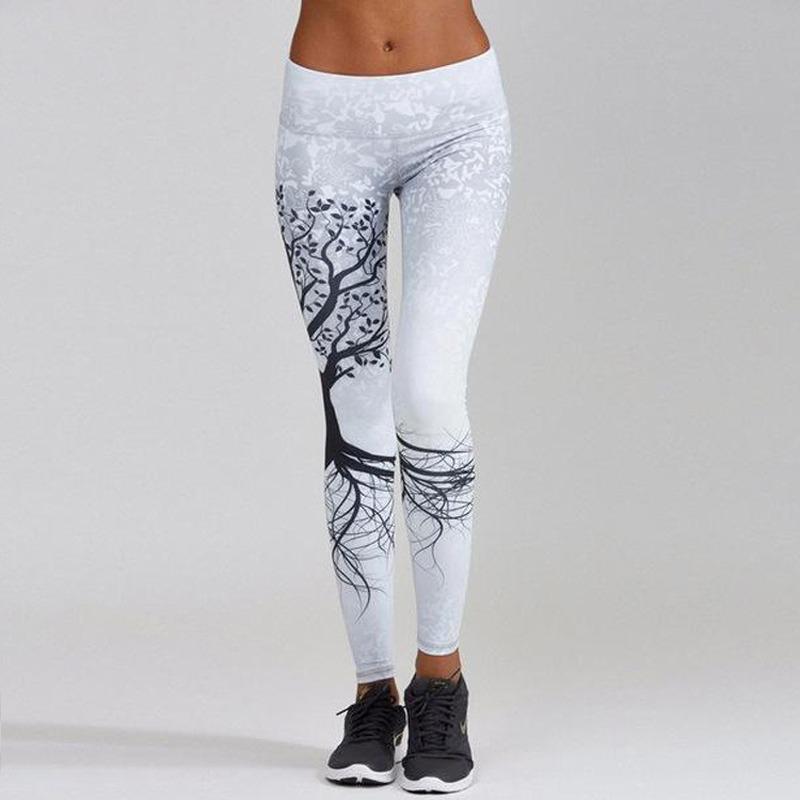 SCIONE Europa Amerika Digitaltrykk Stort Tre Hofter Høy Midje Sport Fitness Yoga Stoff Leggings