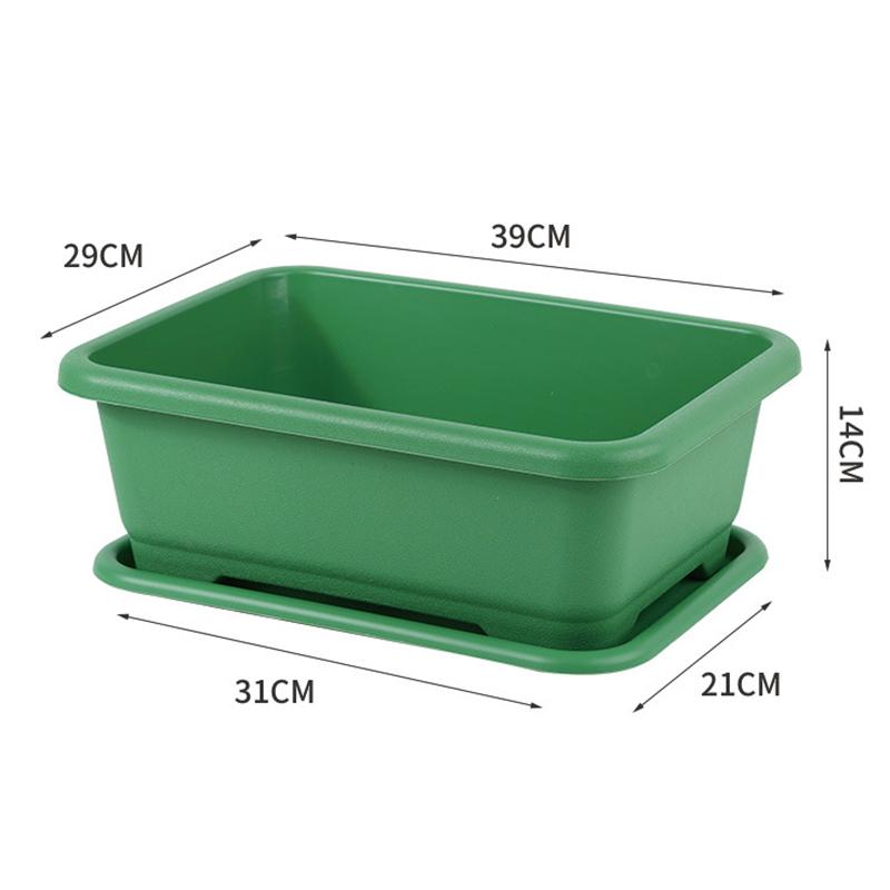 Vegetable Planter Shatterproof Impact Resistance Drain Hole Design Rectangular Flower Pot Windowsill Planter Box Garden Supplies