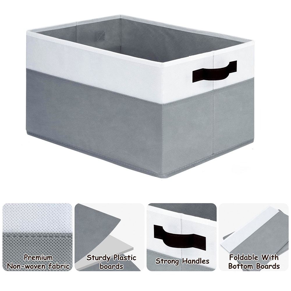 with Lids Large Storage Bins Dustproof Strong Handles Closet Organizers Stackable Storage Baskets