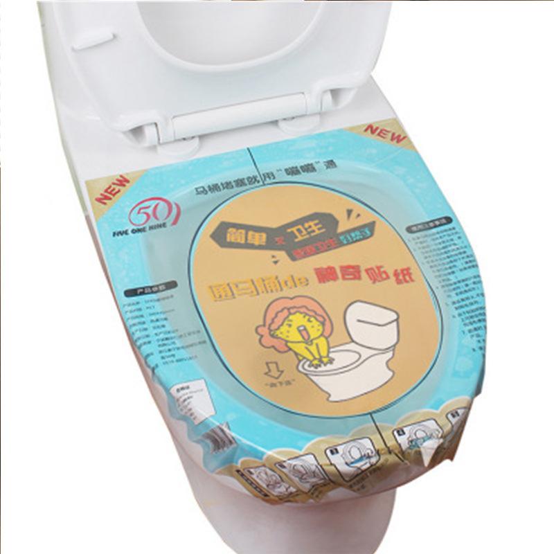 Toilet Sticker Plunger PET Toilet Cleaning Tools Transparent Sticker Toilet Dredging Post Household Portable Accessories