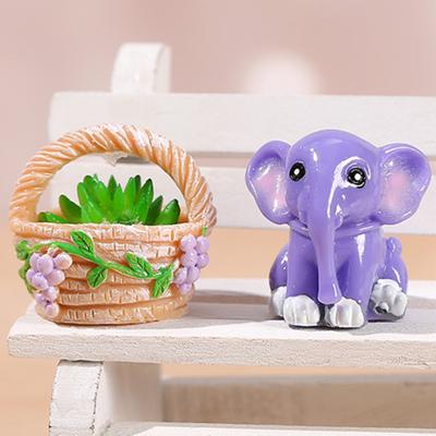 4 Pièces Adorables Résistantes à la Décoloration Design Créatif Mini Ornement Éléphant Jardin de Fées pour Salon Miniature