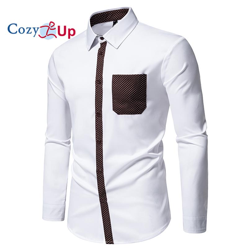 Cozy Up Herren Langarmshirt mit Dreiecksausschnitt und Tasche in Kontrastfarbe