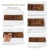 Portable Wood Chesses Game with Gemstones Pieces and Safe Storage Box Suitable for Kids Logics Training and Travel Use