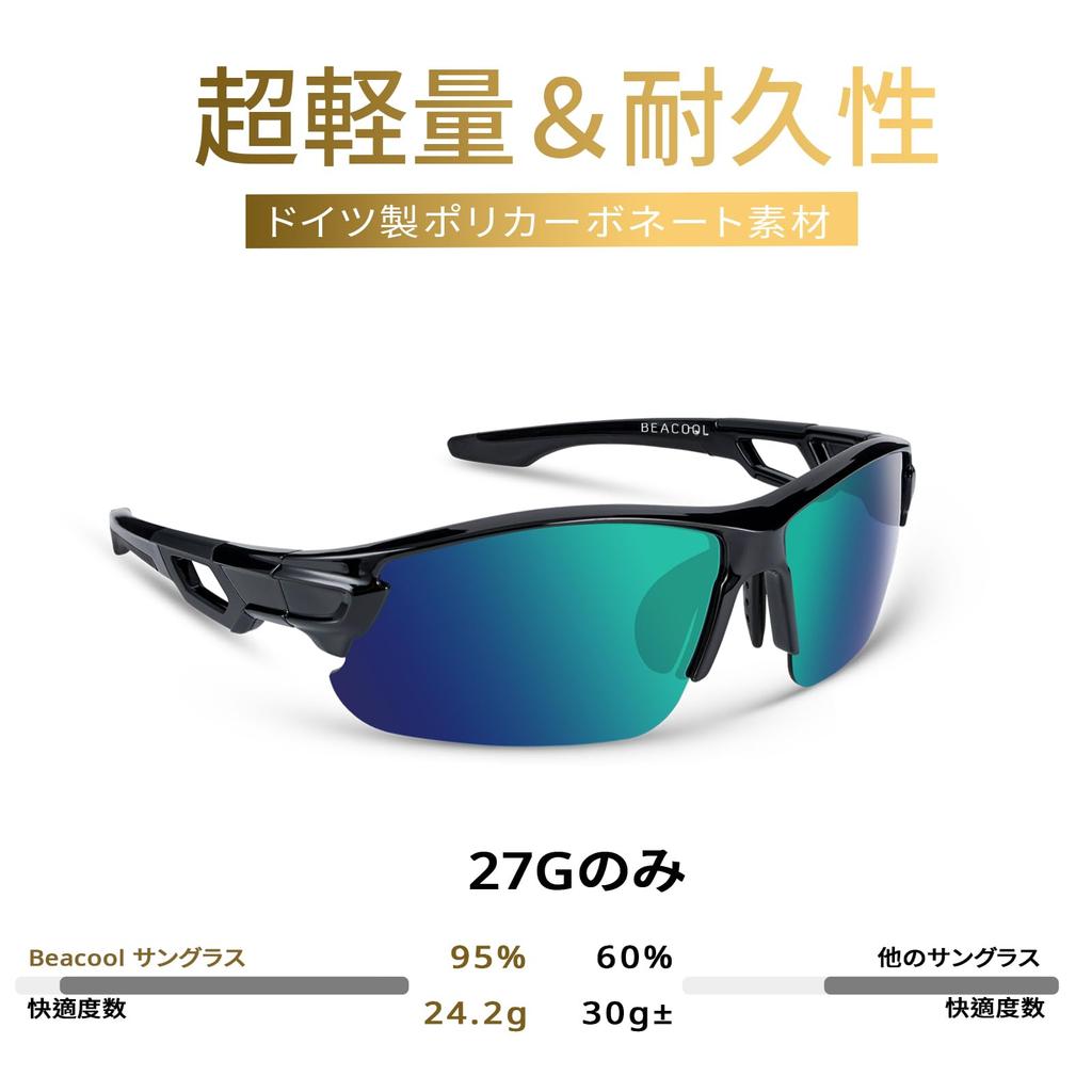 Óculos de Sol BEACOOL Esportivos TR90 TAC Polarizados para Homens e Unissex UV400, Lentes Ultraleves, Baseball, Ciclismo, Pesca, Corrida, Caminhada, Golfe,