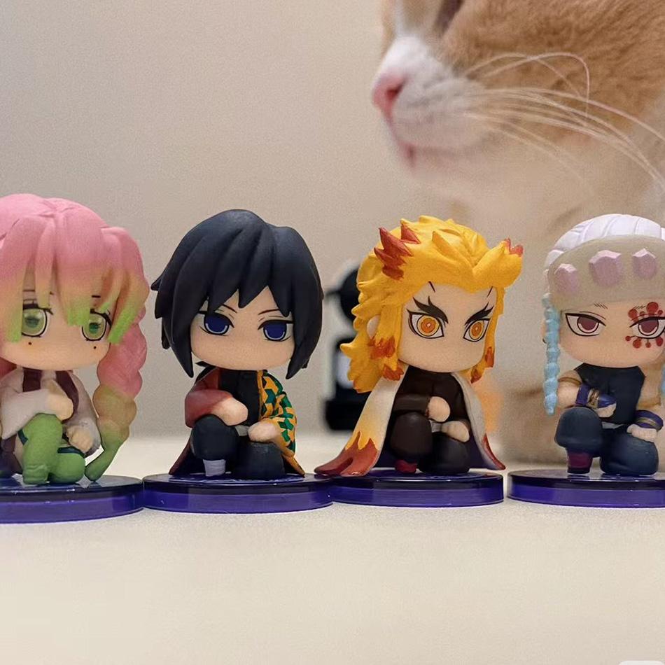 Demon Slayer Q Posket Mini Figurines  Kimetsu No Yaiba Pvc Dolls Set Of 5/10/12/15 For Desktop Decoration