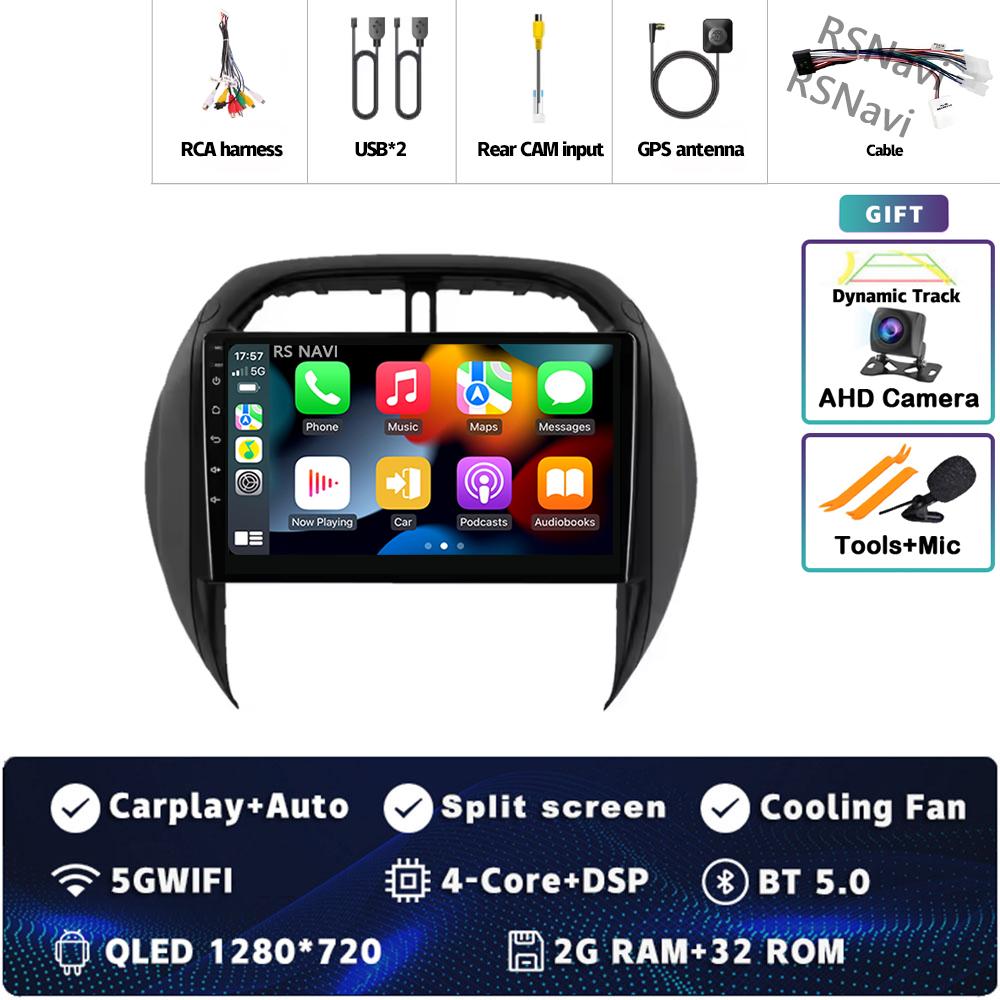 

Android 14 Carplay автомобильное радио для TOYOTA RAV4 2003 2004 2005 Мультимедийный видеоплеер Навигация GPS стерео 2 Din DVD головное устройство BT