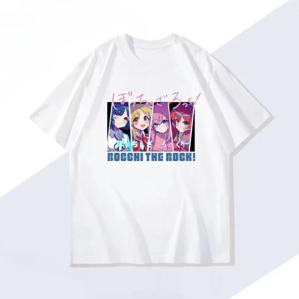 Бокки-Скала! Футболка с вертикальной панелью Kessoku Band, Аниме-графика, Унисекс, Оверсайз, Повседневная уличная одежда, Подарок для фаната аниме Slice of Life 4XL